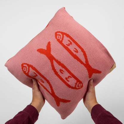 Warm Sardine Knit Pillow