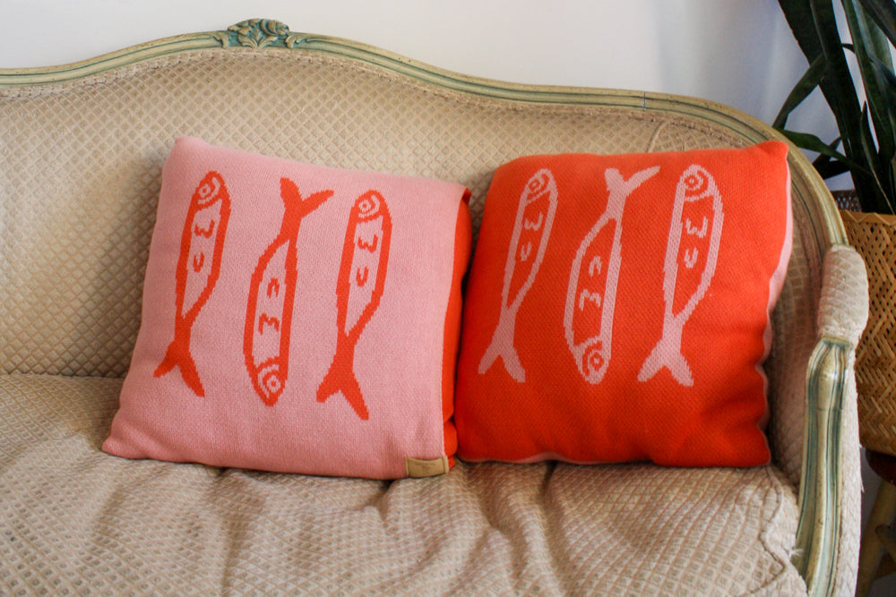 Warm Sardine Knit Pillow