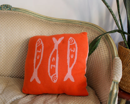 Warm Sardine Knit Pillow